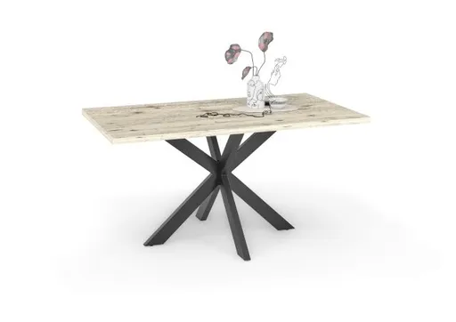 Esstisch - LB ca. 140x90 cm, Sandeiche, Schwarz