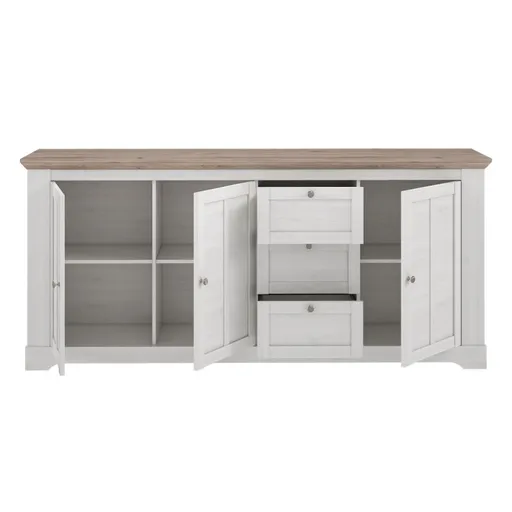 Sideboard FALLA - Weiß, Eiche Dekor