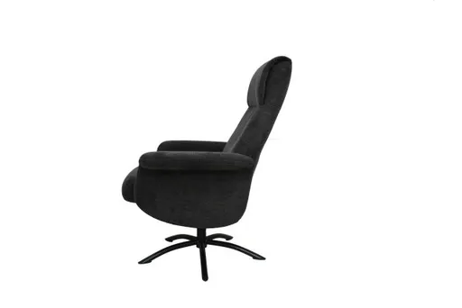 TV-Sessel MORTON mit Hocker - drehbar, Stoff, Grau