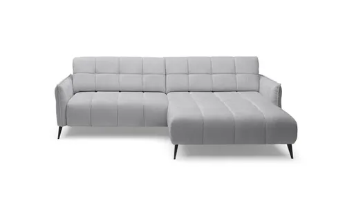 Ecksofa WALI MINI - 2-Sitzer, Ecke rechts inkl. Relaxfunktion, Stoff, Ash