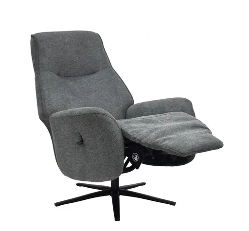 TV-Sessel MARCELAS - drehbar, Relaxfunktion, Kopfteilverstellung, Stoff, Grau