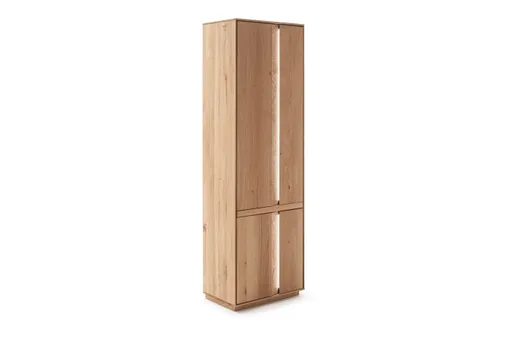 Schrank Due Viso - inkl. Beleuchtung, BHT ca. 63x200x40 cm, Wildeiche massiv, geölt