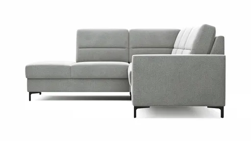 Ecksofa Merlos H. - Ecke links mit 2,5-Sitzer rechts, Stoff, Grau