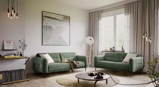 Sofa - 3-Sitzer, Stoff, Grün