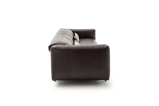 Sofa Arrezo - 4-Sitzer, Leder Dunkelbraun, Rücken verstellbar