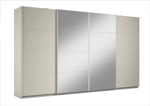 Schwebetürenschrank RIKK- B ca. 361 cm, Champagner, Spiegel