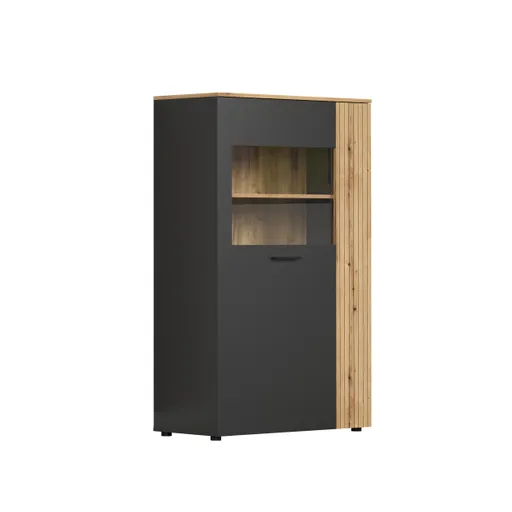 Highboard - B ca. 90 cm, Anthrazit, Eiche Coast Evoke Nachbildung