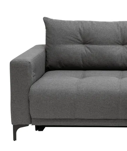 Ecksofa - 2-Sitzer mit Longchair rechts, Stoff, Anthrazit