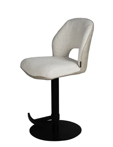 Barhocker MAILE - drehbar, höhenverstellbar, Stoff, Creme