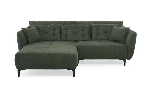 Ecksofa JANEK - 2,5-Sitzer, Ecke rechts, Stoff, Dunkelgrün