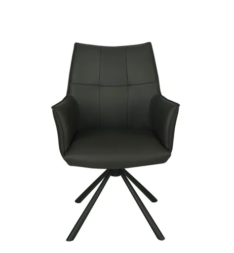 Armlehnstuhl MAKANA - drehbar, Stoff, Schwarz