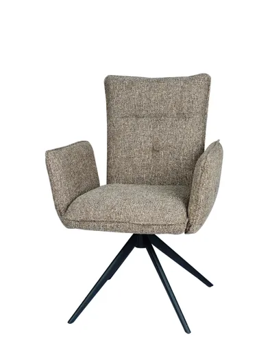 Armlehnstuhl MARCIA - drehbar, Stoff, Braun