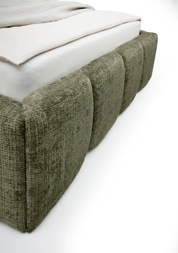 Bettgestell SANDRIN R- Liegefläche ca. 160x200 cm, Stoff, Braungrün