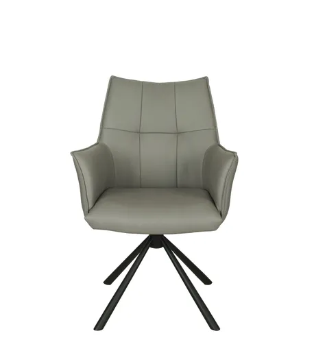 Armlehnstuhl MAKANA - drehbar, Stoff, Hellgrau