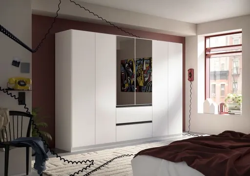 Drehtürenschrank RASA- B ca. 91 cm, Weiß