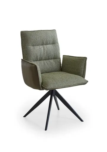 Armlehnstuhl - drehbar, Stoff grün