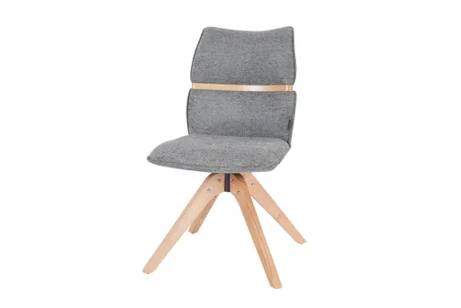 Stuhl MAROU - drehbar, Stoff, Graublau