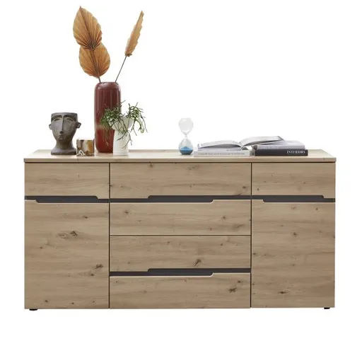 Sideboard - B ca. 165 cm, Artisan Eiche Nachbildung, Graphit