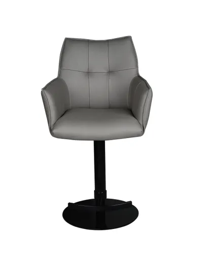 Barhocker MAKANA - drehbar, höhenverstellbar, Stoff, Hellgrau
