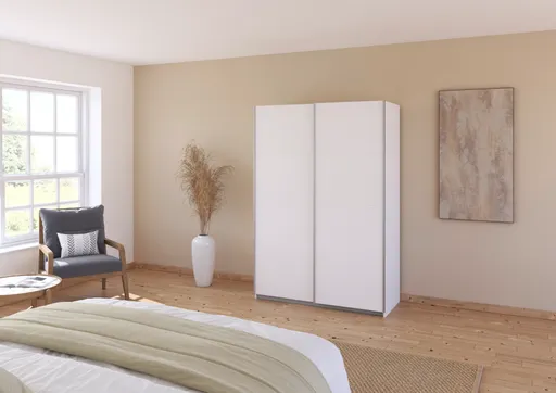 Schwebetürenschrank RUBITO- B ca. 136 cm, Weiß