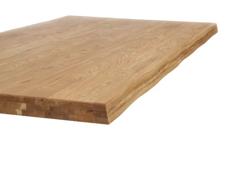 Esstisch - LB ca. 200x100 cm, Eiche massiv geölt, Baumkante, Schwarz