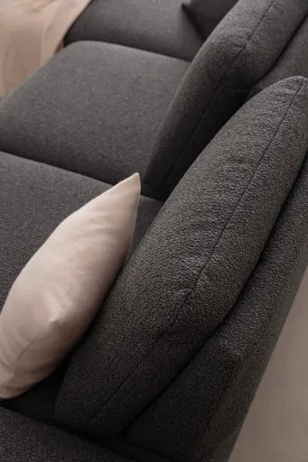 Ecksofa Collina - Longchair links, 2,5-Sitzer, Stoff, Dunkelgrau