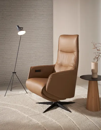 Relaxsessel Riposo - inkl. motorischer Relaxfunktion, Leder, Braun