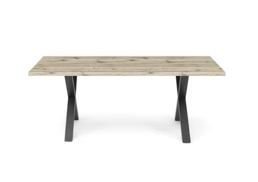 Esstisch - LB ca. 180x90 cm, Sandeiche, Schwarz