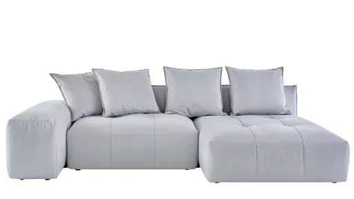 Ecksofa Palazzina - Longchair links, 1,5-sitzer, Stoff, Hellgrau