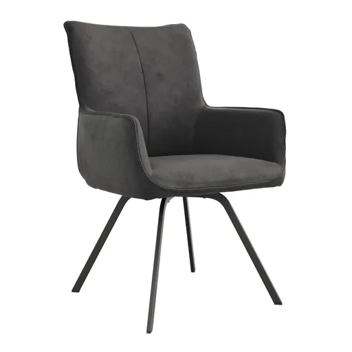 Armlehnstuhl Calyra - Stoff, Anthrazit