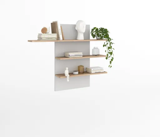 Hängepaneel - B ca. 120 cm, Kreidefarben, Eiche bianco massiv geölt