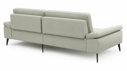Ecksofa Houston - 1,75-Sitzer mit Longchair groß rechts, inkl. Sitztiefenverstellung und Armlehne klappbar, Stoff, Natur