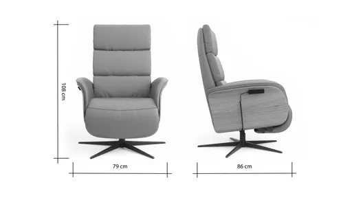 Relaxsessel Amila - Größe L, inkl. 4-motorischer Relaxfunktion und Aufstehhilfe, Leder, Rauchbraun