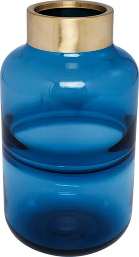 Glasvase- DH ca. 16x28 cm, Blau.Lackiert