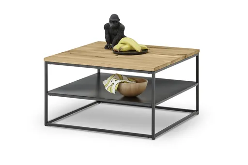 Couchtisch - LB ca. 70x70 cm, Wildeiche massiv, Schwarz