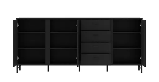 Sideboard - B ca. 200 cm, Schwarz