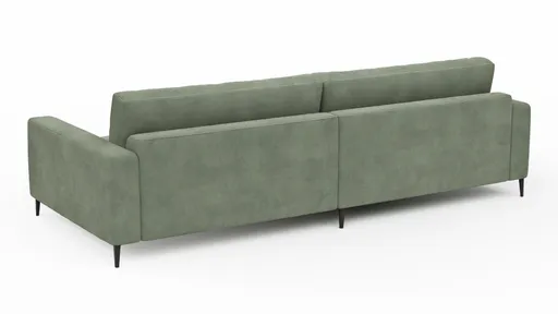Ecksofa Solero - Longchair groß mit 1,5-Sitzer rechts, Stoff, Olivgrün