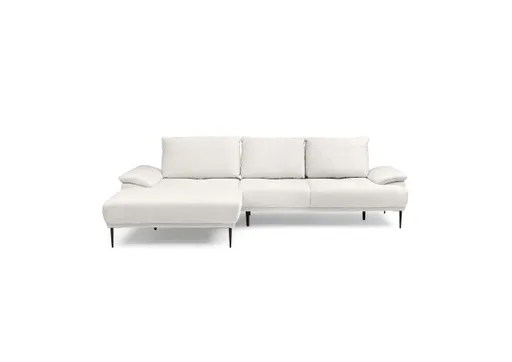 Ecksofa ENRIK - Ecke links, 2,5-Sitzer inkl. Sitztiefenverstellungen, Stoff, Hellgrau