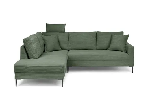 Ecksofa - Ecke links, 3-Sitzer, Stoff, Grün