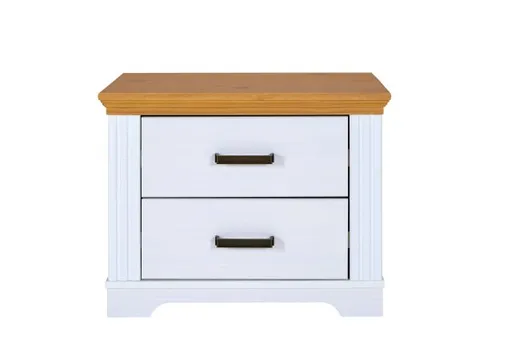 Nachtkommode - B ca. 68 cm, Weiß, Oak Colori