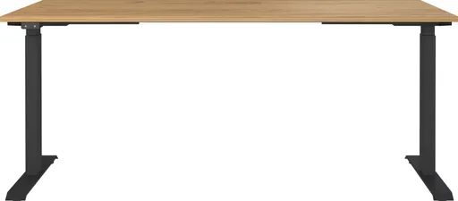 Schreibtisch GELI - höhenverstellbar, LB ca. 180x80 cm, Eiche Nachbildung, Schwarz