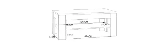 Couchtisch FARES- LB ca. 110x60 cm, Eiche Dekor