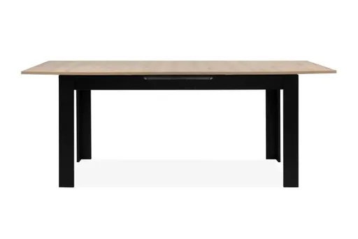 Esstisch - ausziehbar, LB ca. 160x80 cm, Artisan Eiche Nachbildung, Schwarz