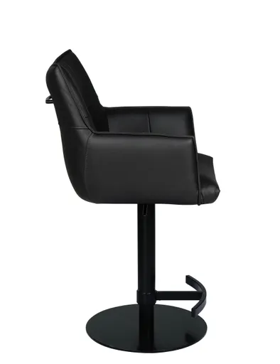 Barhocker MAKANA - drehbar, höhenverstellbar, Stoff, Schwarz