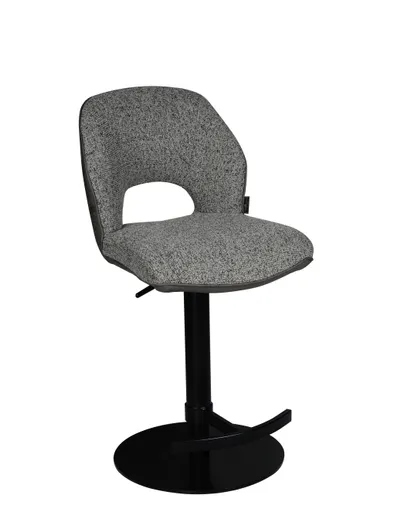 Barhocker MAILE - drehbar, höhenverstellbar, Stoff, Grau, Anthrazit