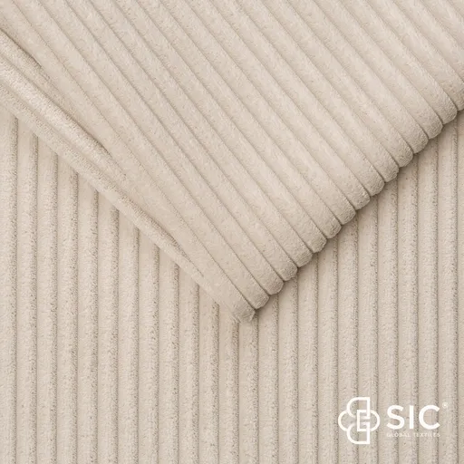 Ecksofa- Ecke links, 3-Sitzer, Stoff, Creme