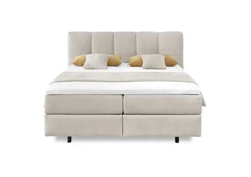 Boxspringbett - Liegefläche ca. 180x200 cm, Stoff, Grau