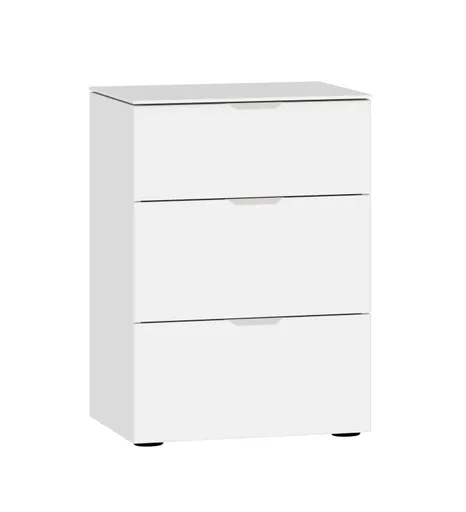 Nachtkommode JOIN IT- Glas, Weiß, Matt, Weiß