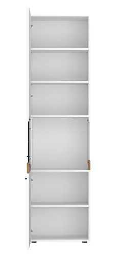 Vitrine - B ca. 55 cm, Alpinweiß, Coast Evoke Eiche Nachbildung, Weiß Hochglanz