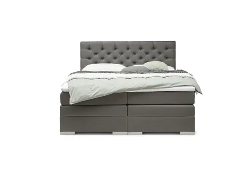 Boxspringbett SANDRIN E- Liegefläche ca. 180x200 cm, Stoff, Dunkelgrau